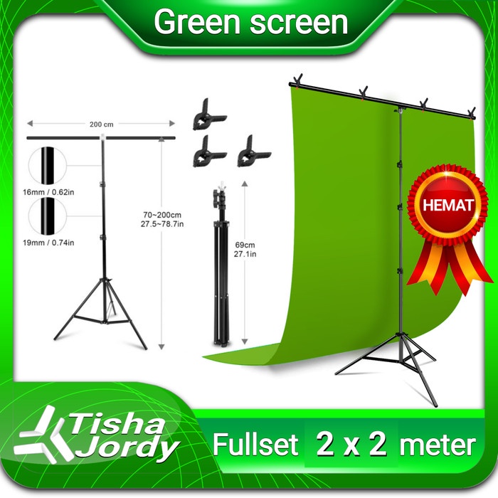 Paket Green Screen Chroma Key Greenscreen Background Studio Photografi