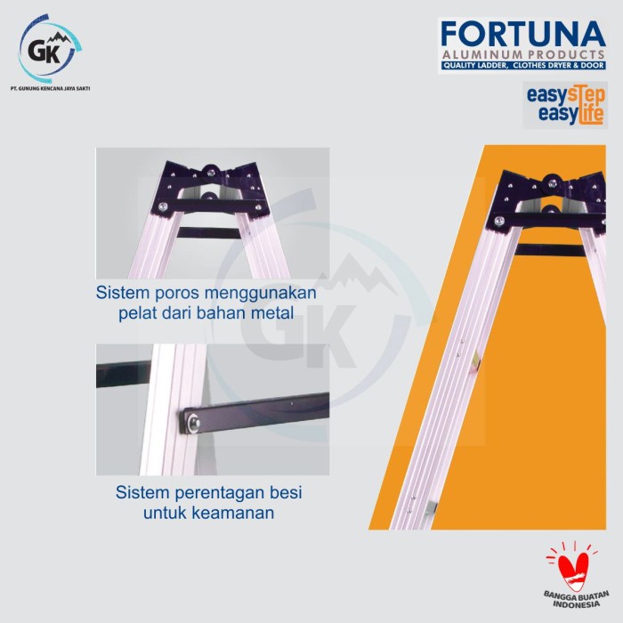 TANGGA LIPAT ALUMINIUM PREMIUM FORTUNA ALTIMA 175 CM