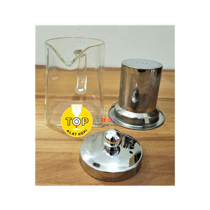JTTOP" TEKO KACA TEA MAKER KEREN ANTIK ALAT SEDUH TEH 350ML