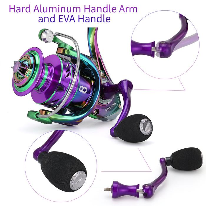 Sougayilang Power Handle Reel Pancing Full Metal 1000-5000 5.2:1 Max 10Kg Aluminium Reel Spinning