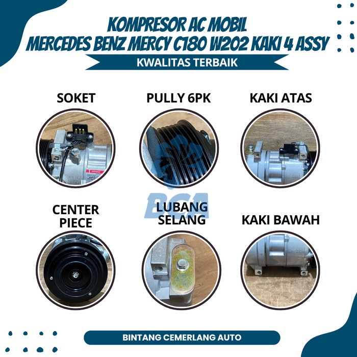Banyak Dicari Kompresor Ac Mobil Mercedes Benz Mercy C180 W202 Kaki 4 Assy