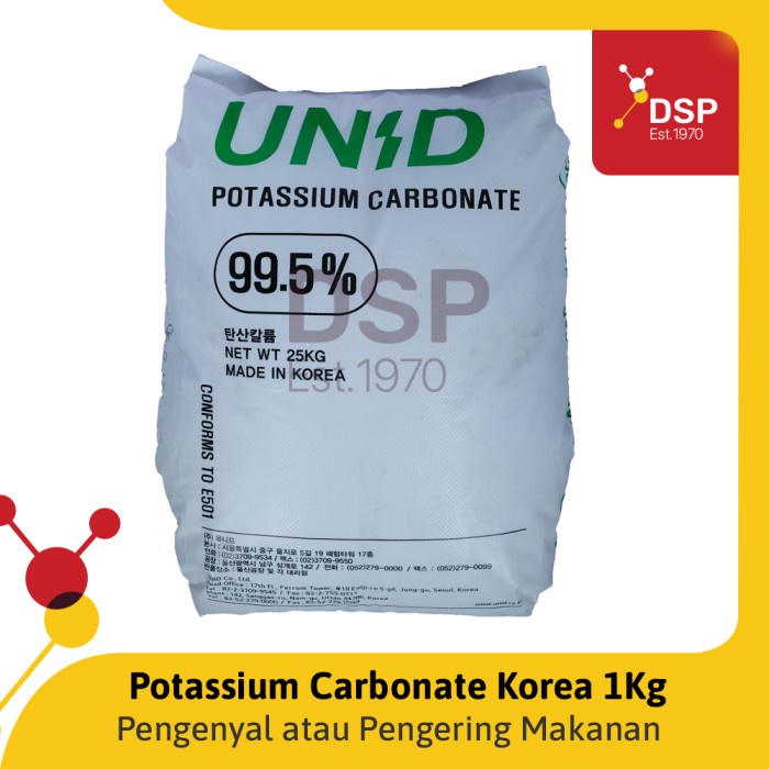 

Wdo - Pengenyal Dan Pengering Potassium Carbonate Ex. Korea Food Grade 1 Kg