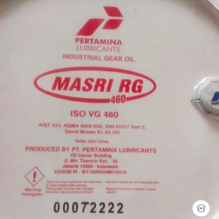Menarik Oli Pertamina Masri Rg 460 Iso Vg 460