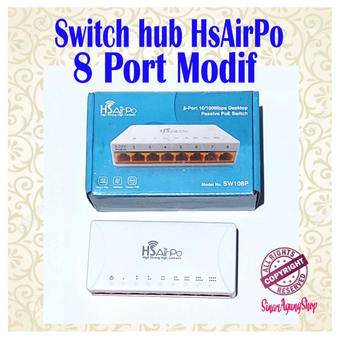 Promo Terbatas Switch Hub Hsairpo 8 Port Modif Poe In-Out