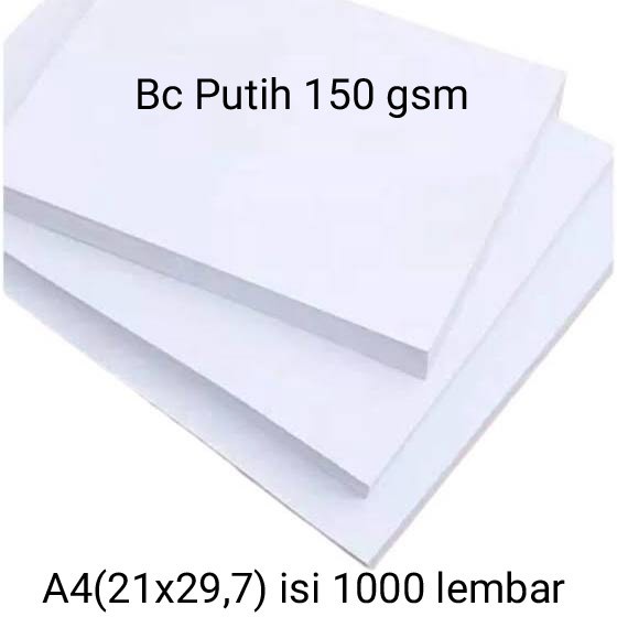 

Terbaru!! Kertas Bc Putih 150Gsm A4 Isi 1000 Lembar Packing Aman