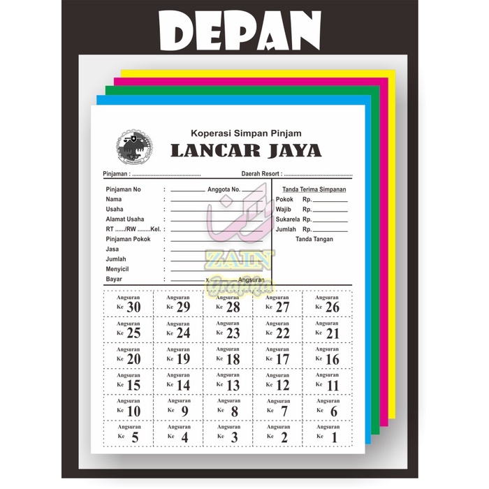 

Barang Terlaris 500 Lembar Cetak Promise Angsuran Koperasi Kertas Warna Cod