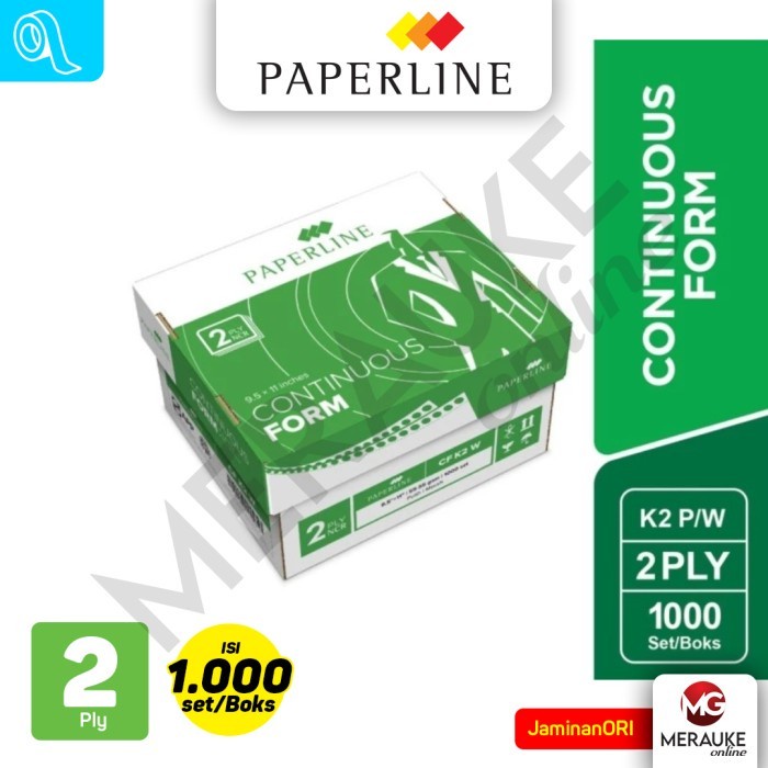 

Ready Stock Continuous Form Paperline 2 Ply K2 P/W (1000 Set Per Box) Packing Aman