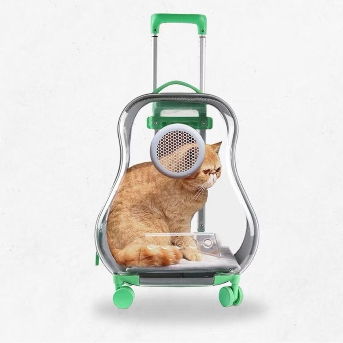 Terbaru Pet Stroller Suitcase Koper Hewan Kucing Trolli Lipat Packing Aman