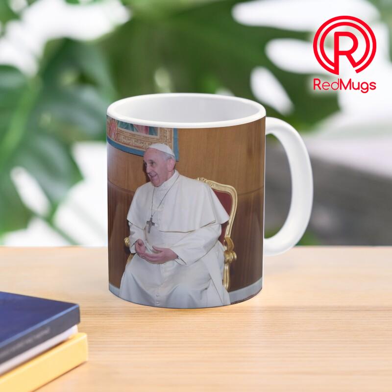 Gelas Mug Her Majesty Queen Elizabeth II and His Holiness Pope Francis 425