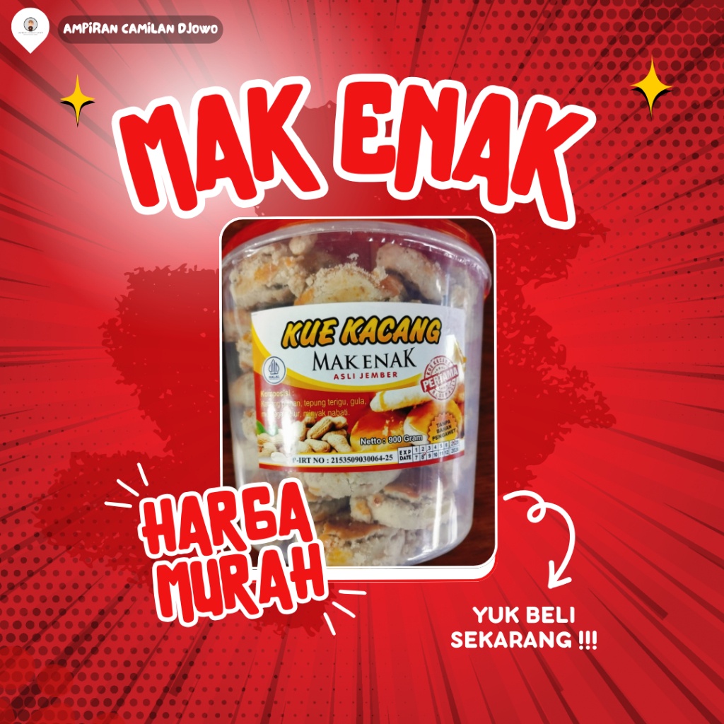 

Kue Kacang Mak Enak Jember ORI / monde susu/janit Mak Enak /Kue Kering Mak Enak - Ampiran Camilan