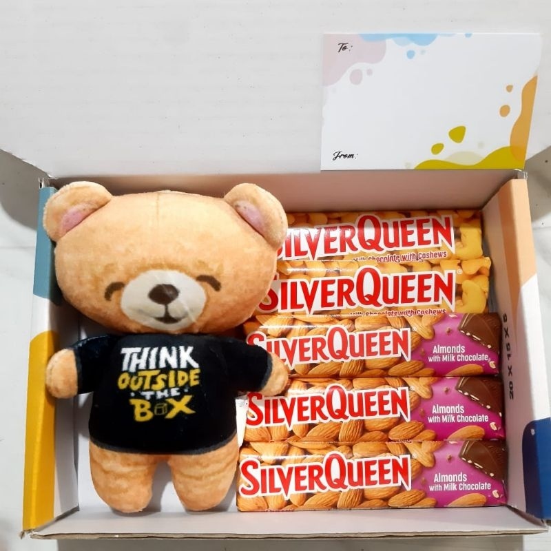 

Hampers Cokelat SilverQueen Chunky Bar Boneka Lucu /Kado Valentine /Kado Anniversary/ Kado Ultah/