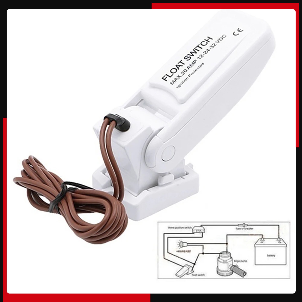 12V 1100GPH Automatic Boat Bilge Pump Float Switch Bilge Switches Flow Sensor for Electric Water Pum