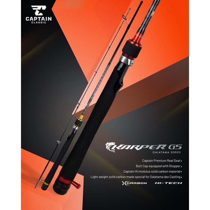 Joran Pancing CAPTAIN KARPER GS 165cm / 180cm ( 6-14lbs - 10-20lbs ) Carbon Solid - Engkus Fishing