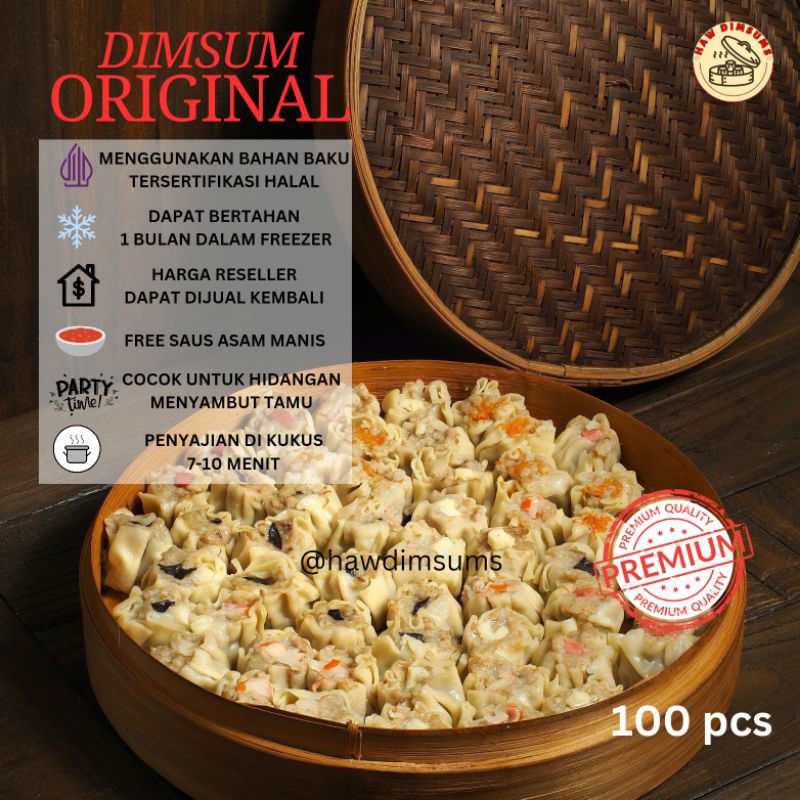 

Dimsum Ayam Original Frozen Halal 100pcs Harga Pabrik Dimsum Premium Dimsum Frozen by haw dimsums
