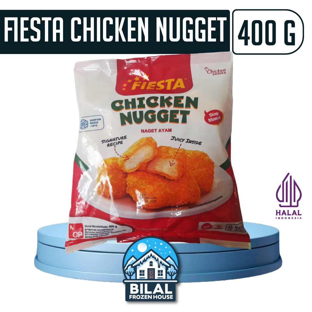 

Fiesta Chicken Nugget 400gr - Bilal frozen house - Nugget Ayam Siap Masak 400gr