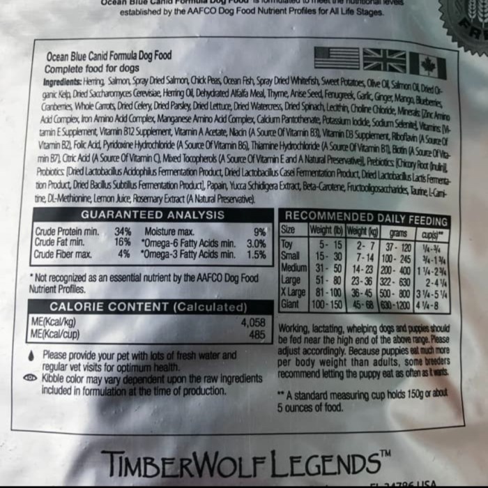 Terbaru Dog Food Timberwolf Legend Ocean Blue / Makanan Anjing Terlaris