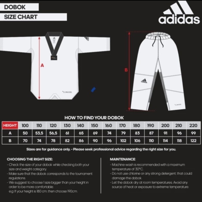 dobok adidas pemula adistart kerah putih taekwondo