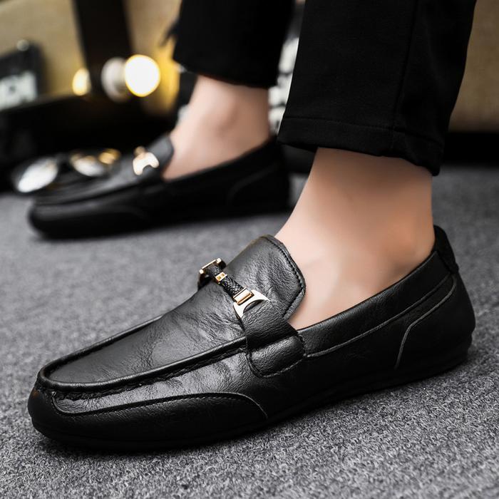 New MENFOOTGEAR Ben Sepatu Loafers Pria Sepatu Casual Pria Flat Shoes Karet Empuk Hitam Terlaris