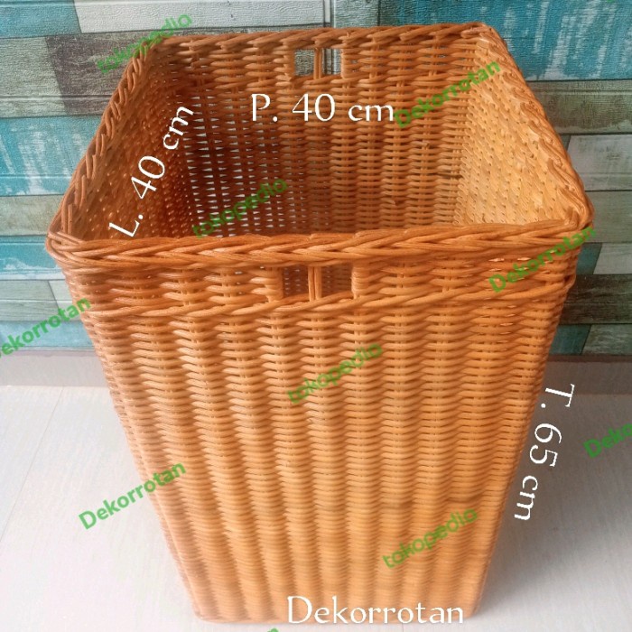 Keranjang Rotan Laundry Besar Keranjang Baju Persegi Rotan