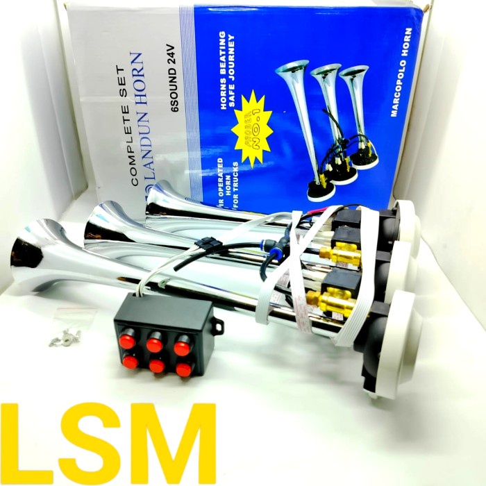 Klakson Telolet 3 Corong 6 Suara 6 Tombol Marcopolo 12V 24V Horn Tech Termurah