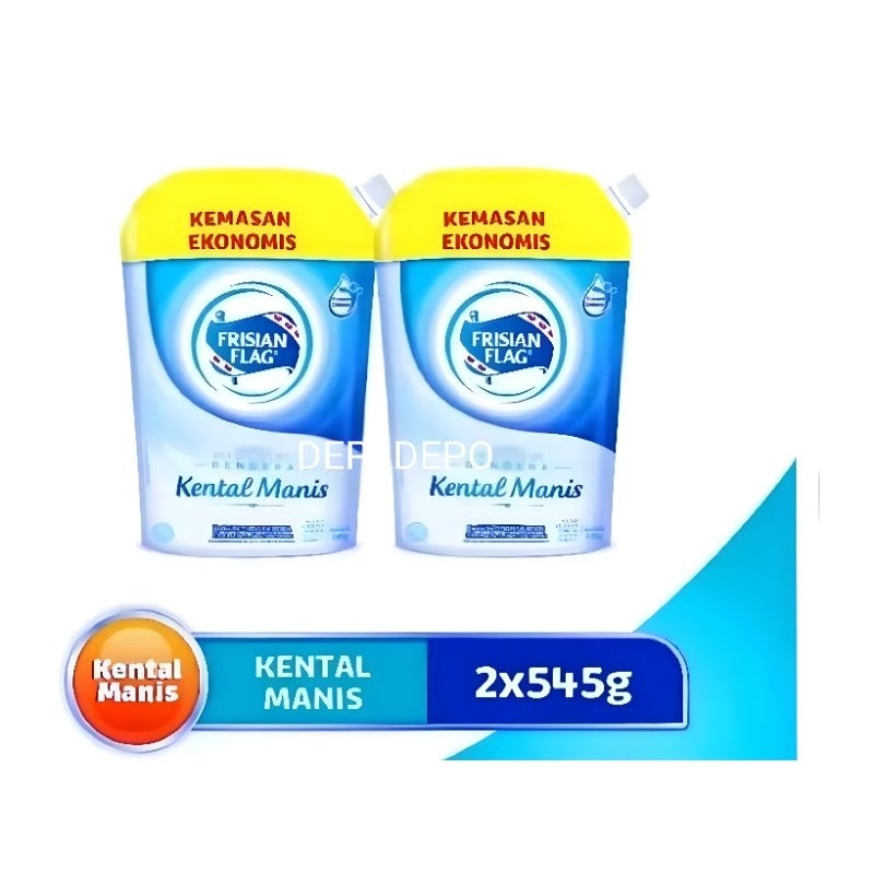 

Frisian Flag Pouch 545gr x 2 Pcs - Susu Kental Manis Bendera