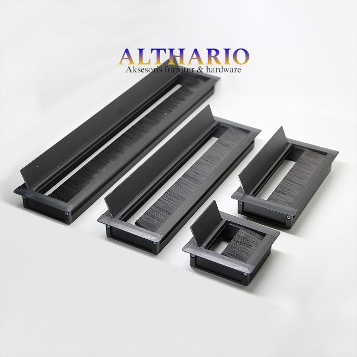WW- tutup lubang kabel meja hitam TSM / grommet table / grommet meja kotak