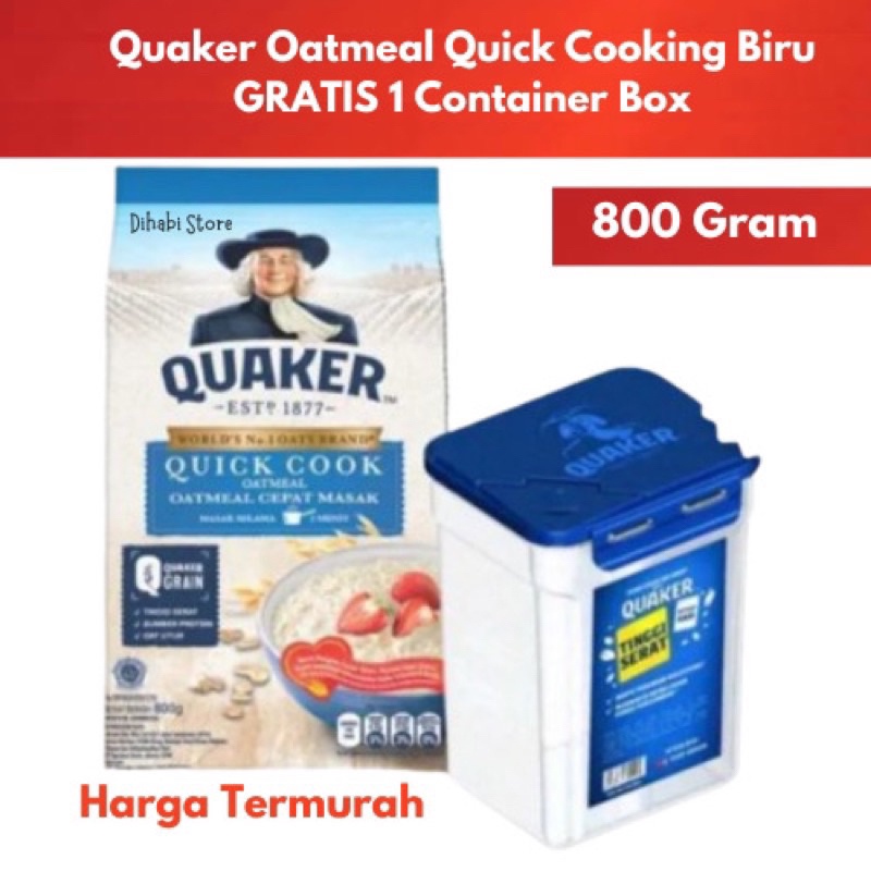 

Quaker Instant Oatmeal 800gr Biru 800gr Free Box Kontener
