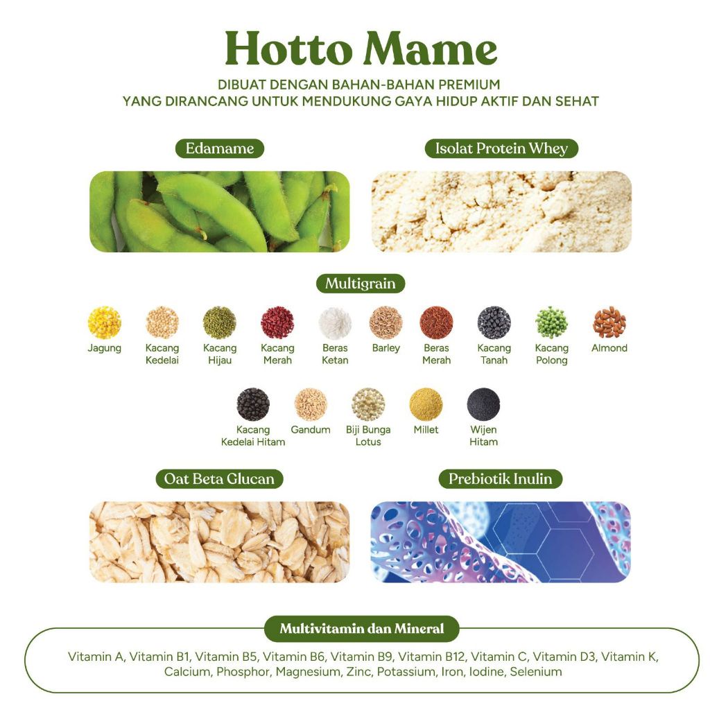 

Hotto Mame dan Purto MIX 2 Pouch (28 Sachet) Multigrain Tinggi Protein Edamame + Multigrain Ubi Ungu