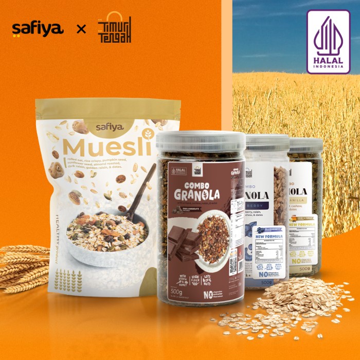 

[Bundling 2In1] Safiya Paket Muesli Original 500 Gram X Timur Tengah Granola 500 Gram Dried Fruit