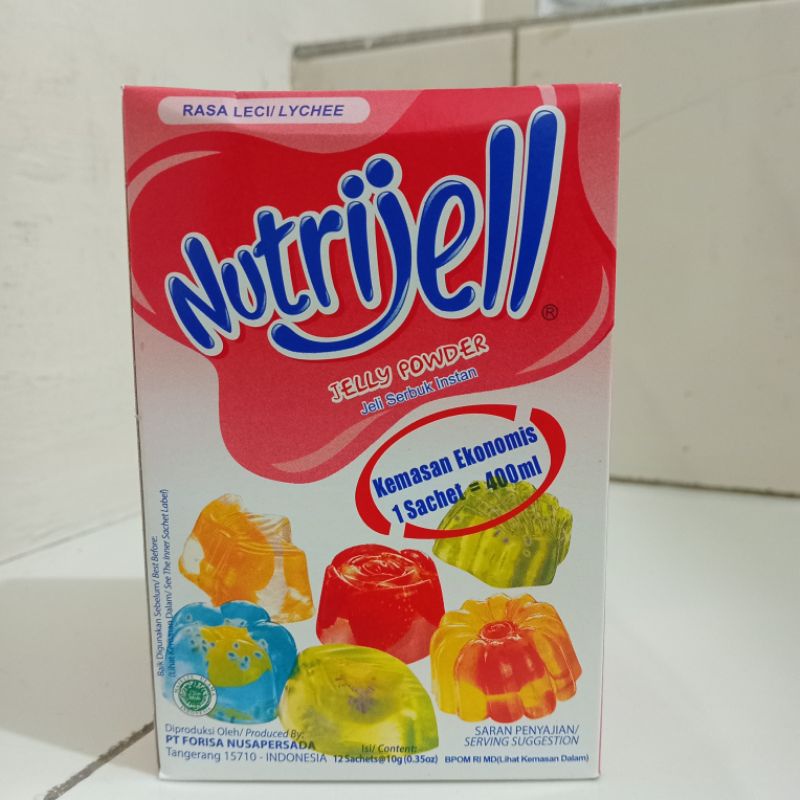 

NUTRIJELL JELLY POWDER ANEKA RASA 1 BOX ISI 12 SASET @ 10 gram - NUTRIJELL KEMASAN EKONOMIS RASA