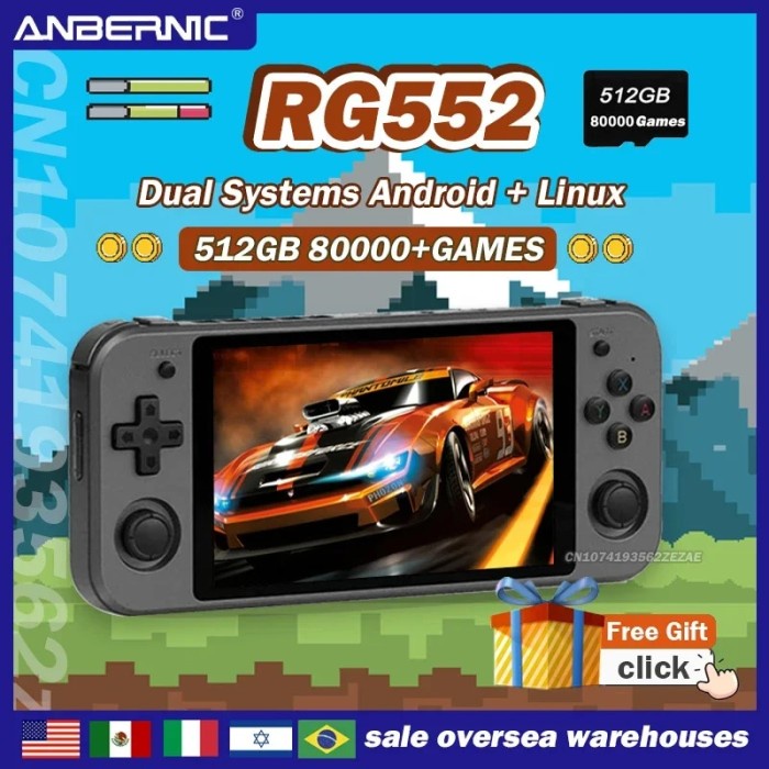 512G Original Anbernic RG552 Handheld Game Console Dual Systems