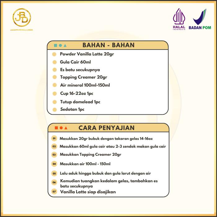 

Bubuk Minuman Premium Varian Coffee Rasa Vanilla Latte 1Kg Jakarta Bubble Drink Powder Cappucino