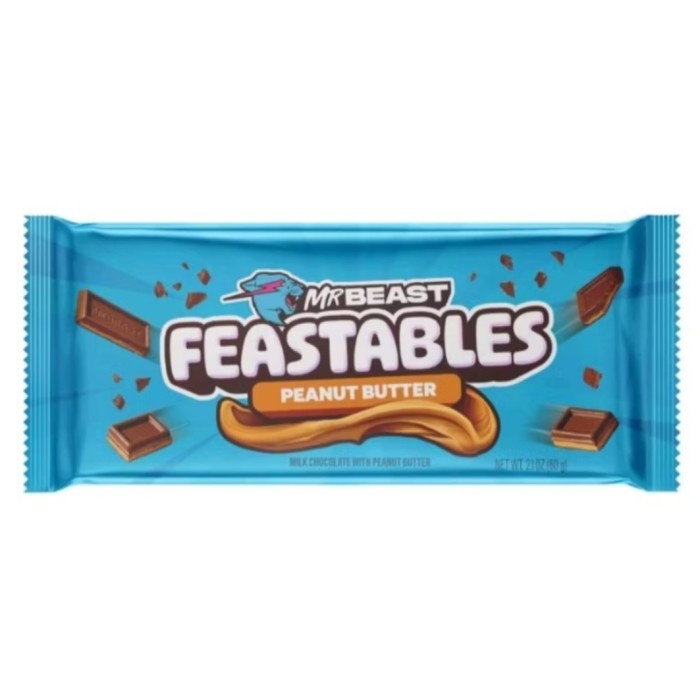SALE  FEASTABLE MR BEAST MILK CHOCOLATE MILK CRUNCH PEANUT BUTTER READYY