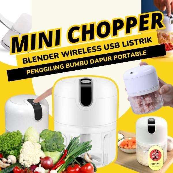 Alat Mesin Penghalus Bumbu Daging Mini Chopper Elektrik Serbaguna
