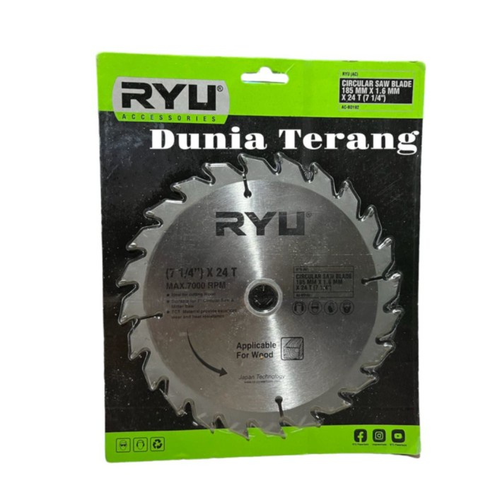 Mata Gergaji Kayu RYU 7" x 24T 40T Circular Saw Blade Mitter Saw Blade