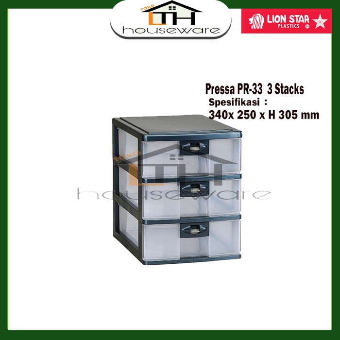

BARANG TERLARIS LACI DOKUMEN A4 SUSUN 3- PRESSA CONTAINER A4 -LION STAR PR-33