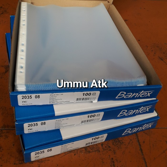 

BARANG TERLARIS PP Pocket Bantex 2035-08 Size A4 Isi 100 lembar.