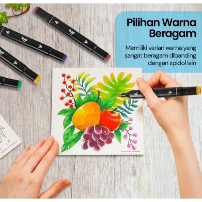 

Spidol Sketsa Marker 80/120 Warna / Touch Sketch Marker Copic - 8120 Pcs Color Terbaru