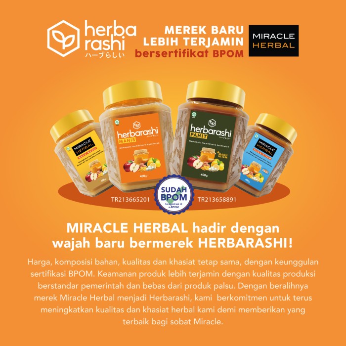 

BARANG TERLARIS MIRACLE HERBAL 400ML MADU MURNI