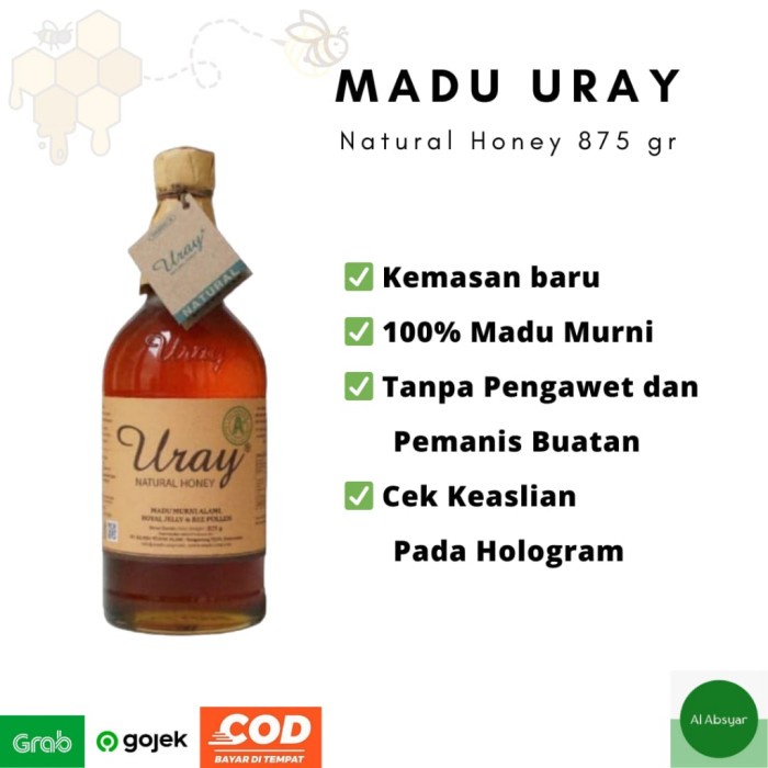 

BARANG TERLARIS Madu Uray Botol Besar 875gr Uray Natural Honey Madu Asli Murni Alami