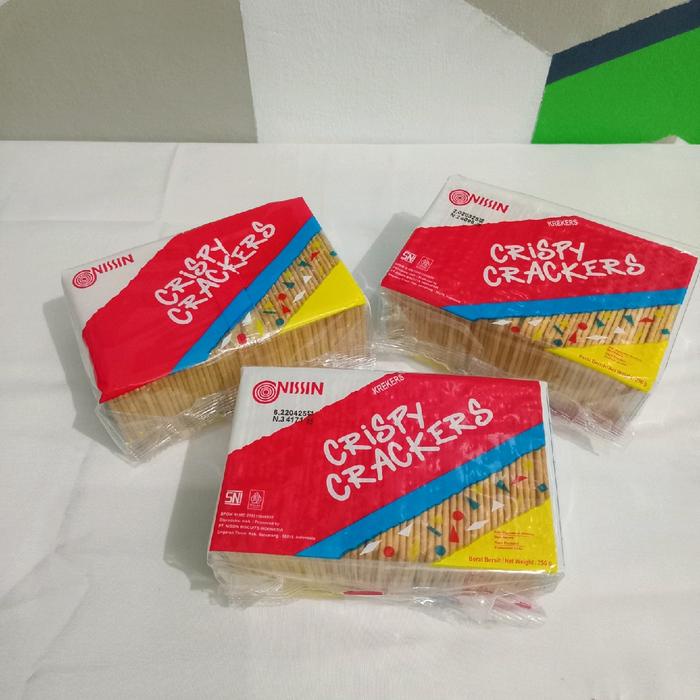 

Nissin crispy Paket 3pcs @ 250g biskuit gurih renyah Camilan Food