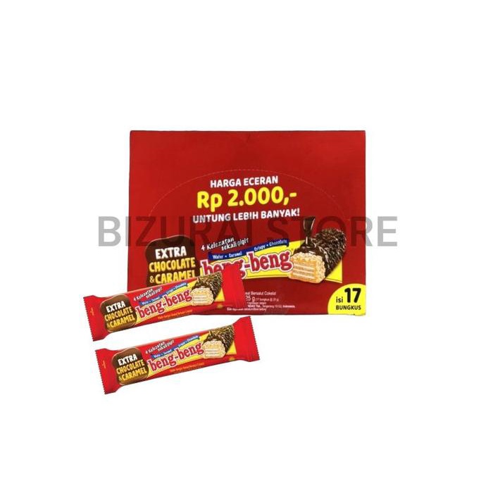 

BENG BENG Wafer Coklat Caramel Crispy ( 1 Pack / Isi 17 Pcs )