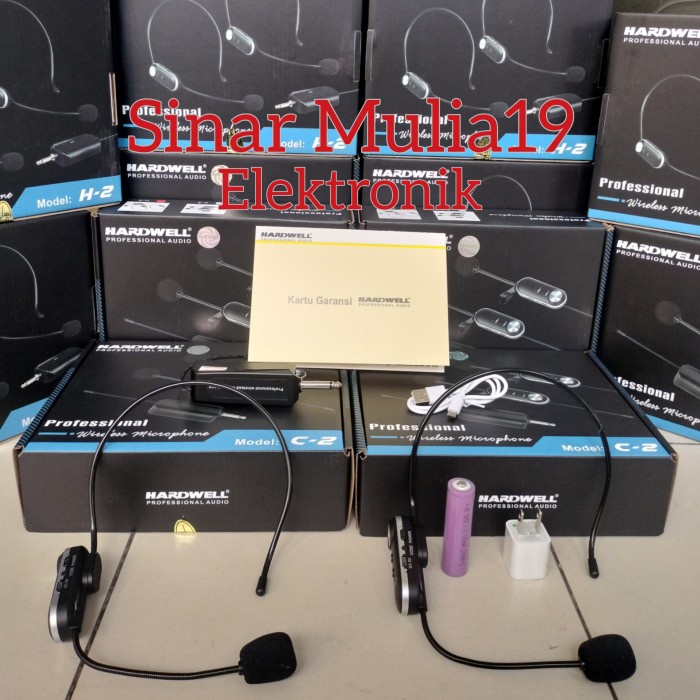 Mic Bando Wireless Hardwell H2 Original 2 Mic Headset Kualitas Terbaik