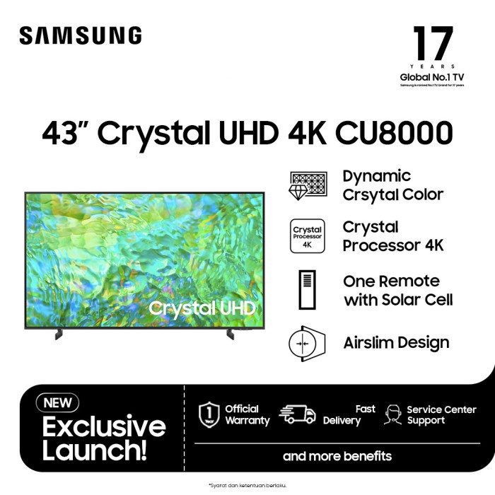 Samsung UHD 4K Smart TV 43" TU8000 - UA43TU8000