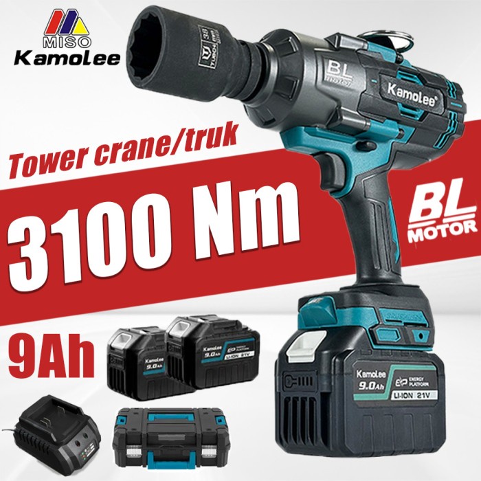 Impact Wrench Kamolee Brushless 3/4" 3100N.m( Cocok untuk tower crane
