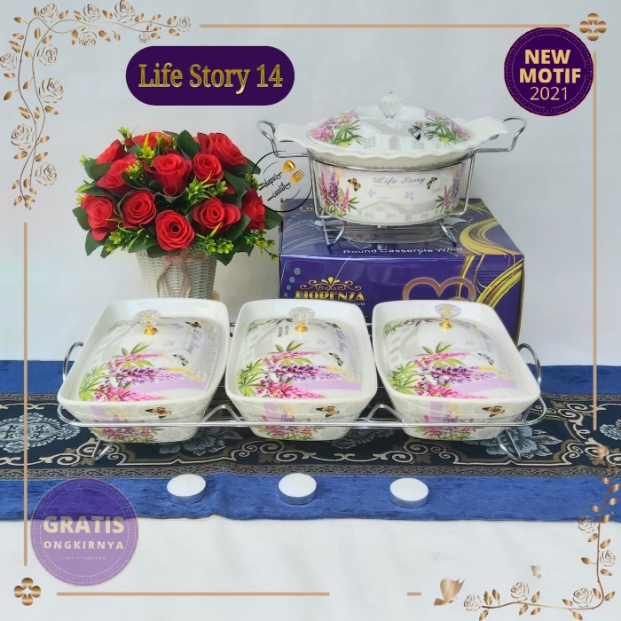 Wadah Saji Makanan Keramik Fiorenza Cantik