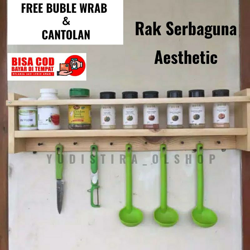 DISKON RAK BUMBU DAPUR KAYU TEMPAT BUKU FOTO MAKEUP SABUN MANDI WADAH SERBAGUNA AMBALAN KAYU DINDING