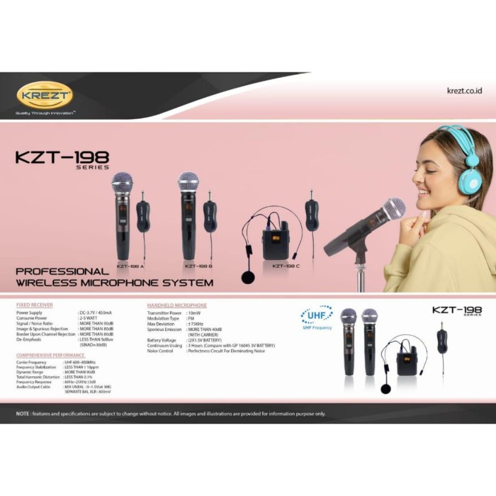 Mic Wireless Krezt KZT-198