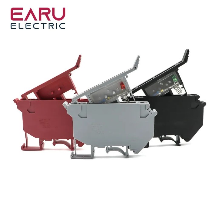 10Pcs/lot Din Rail Terminal Blocks UK-5-HESI Black Connector Screw