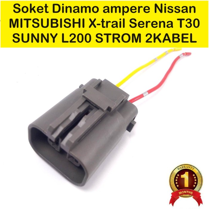 Soket Dinamo ampere Nissan MITSUBISHI X-trail Serena T30 SUNNY C24 socket QR20 L200 STROM 2KABEL 2PI